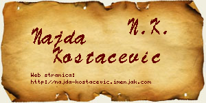 Najda Kostačević vizit kartica
